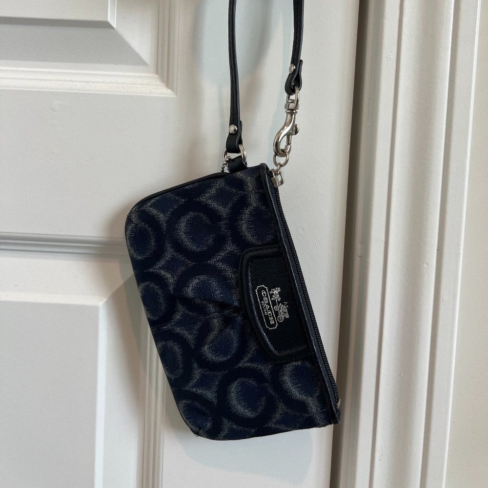 Blue Coach Wristlet